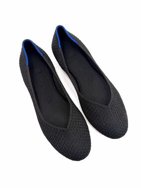 Rothy's Black The Flat Honeycomb Knit Round Toe Flats